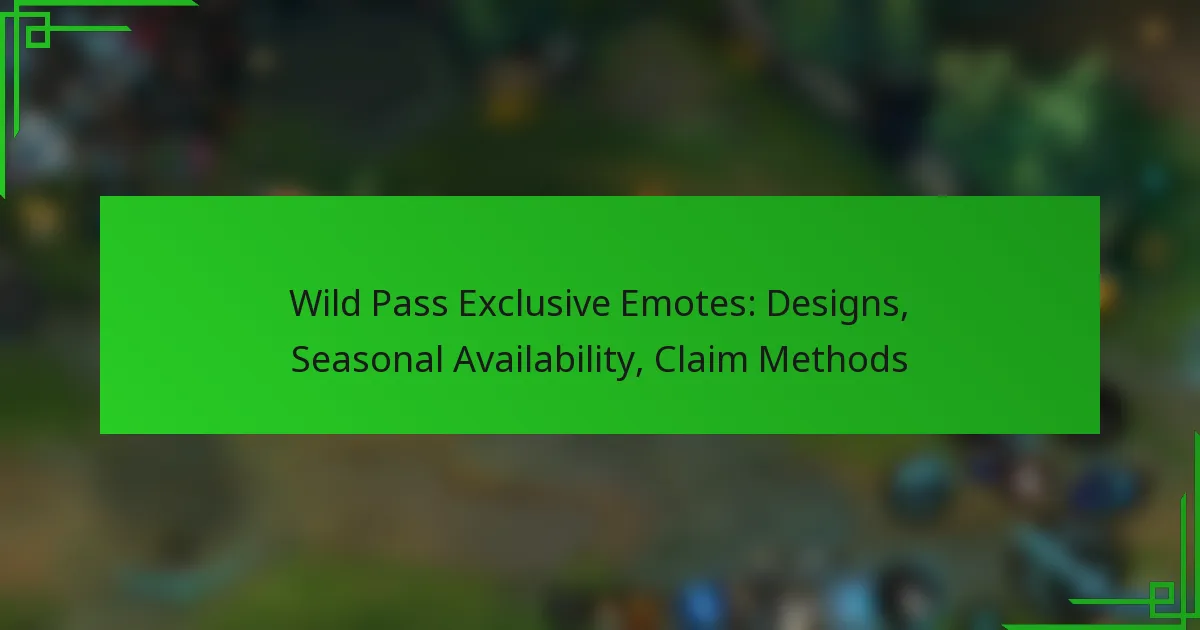 Wild Pass Exclusive Emotes: Designs, Seasonal Availability, Claim Methods