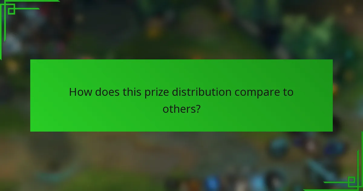 How does this prize distribution compare to others?