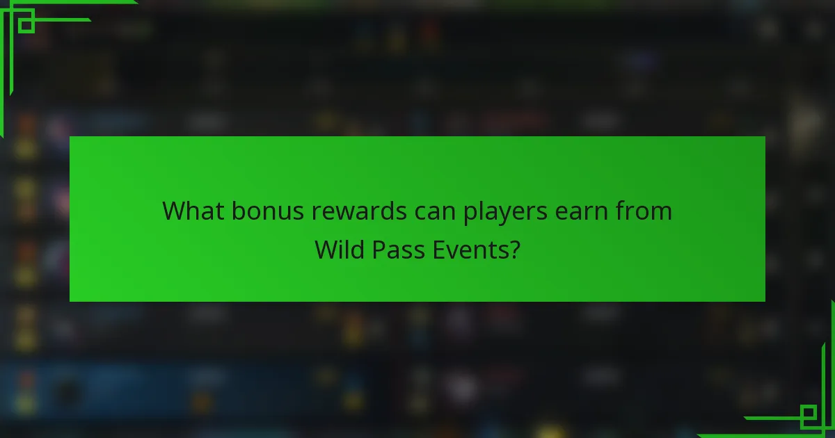 What bonus rewards can players earn from Wild Pass Events?