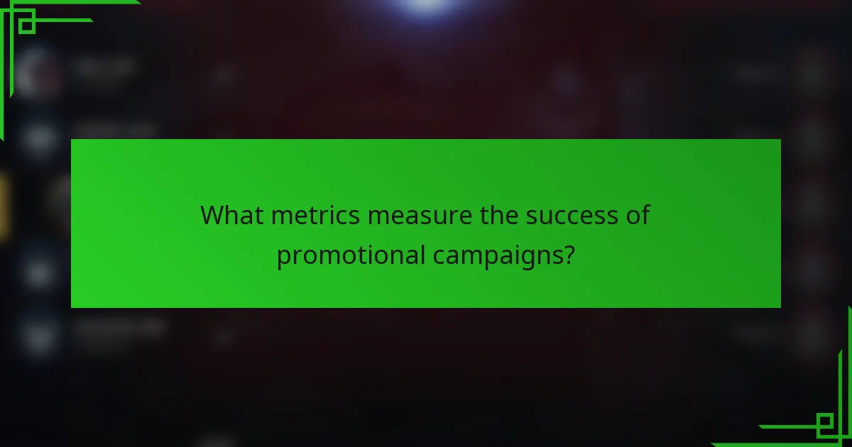 What metrics measure the success of promotional campaigns?